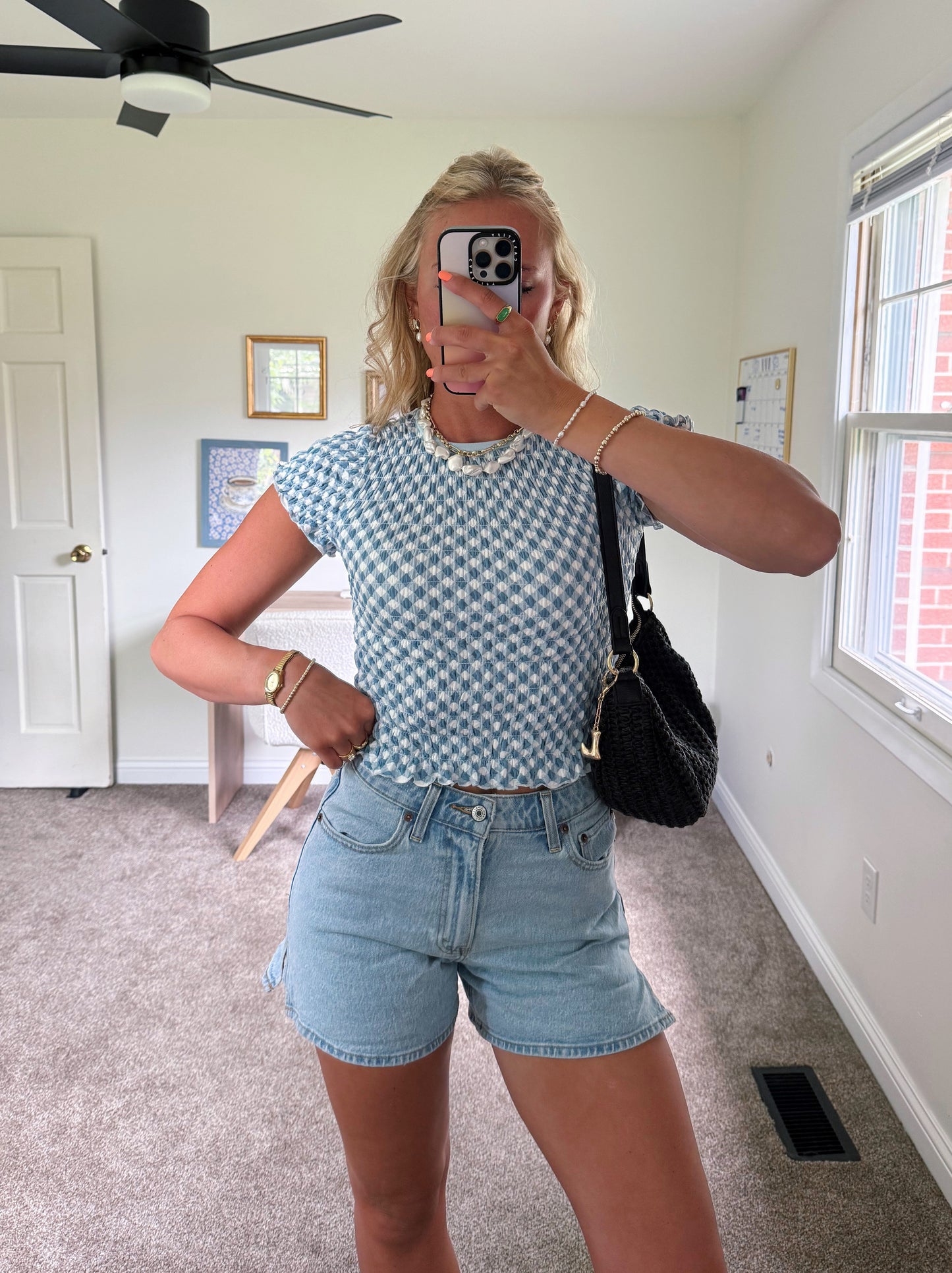 Blue Skies Gingham Top