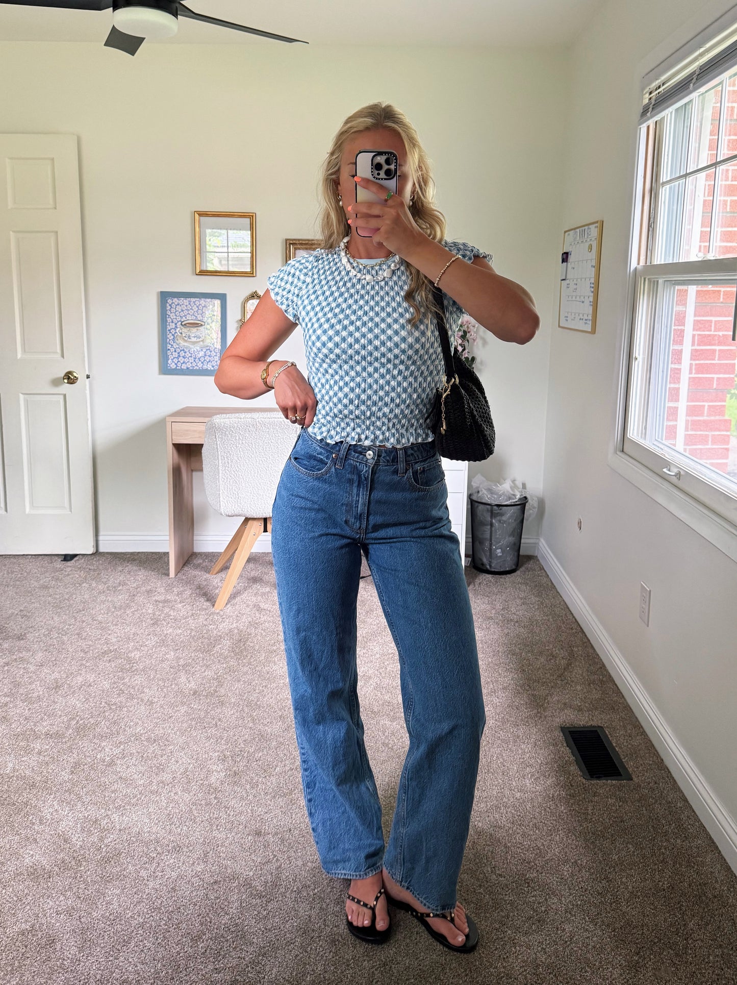 Blue Skies Gingham Top