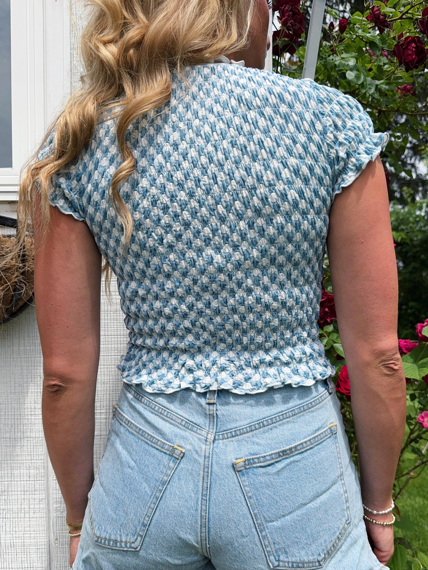 Blue Skies Gingham Top