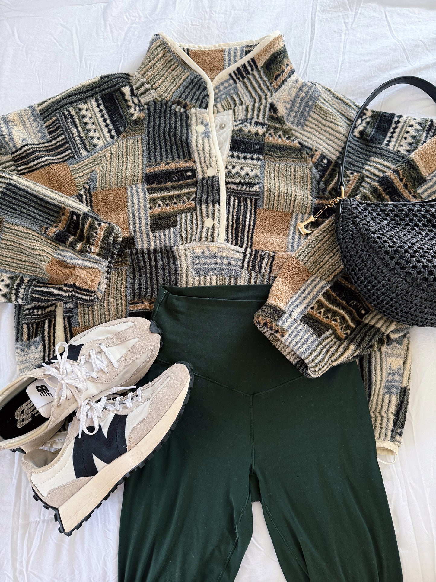 Olive Patchwork Fleece