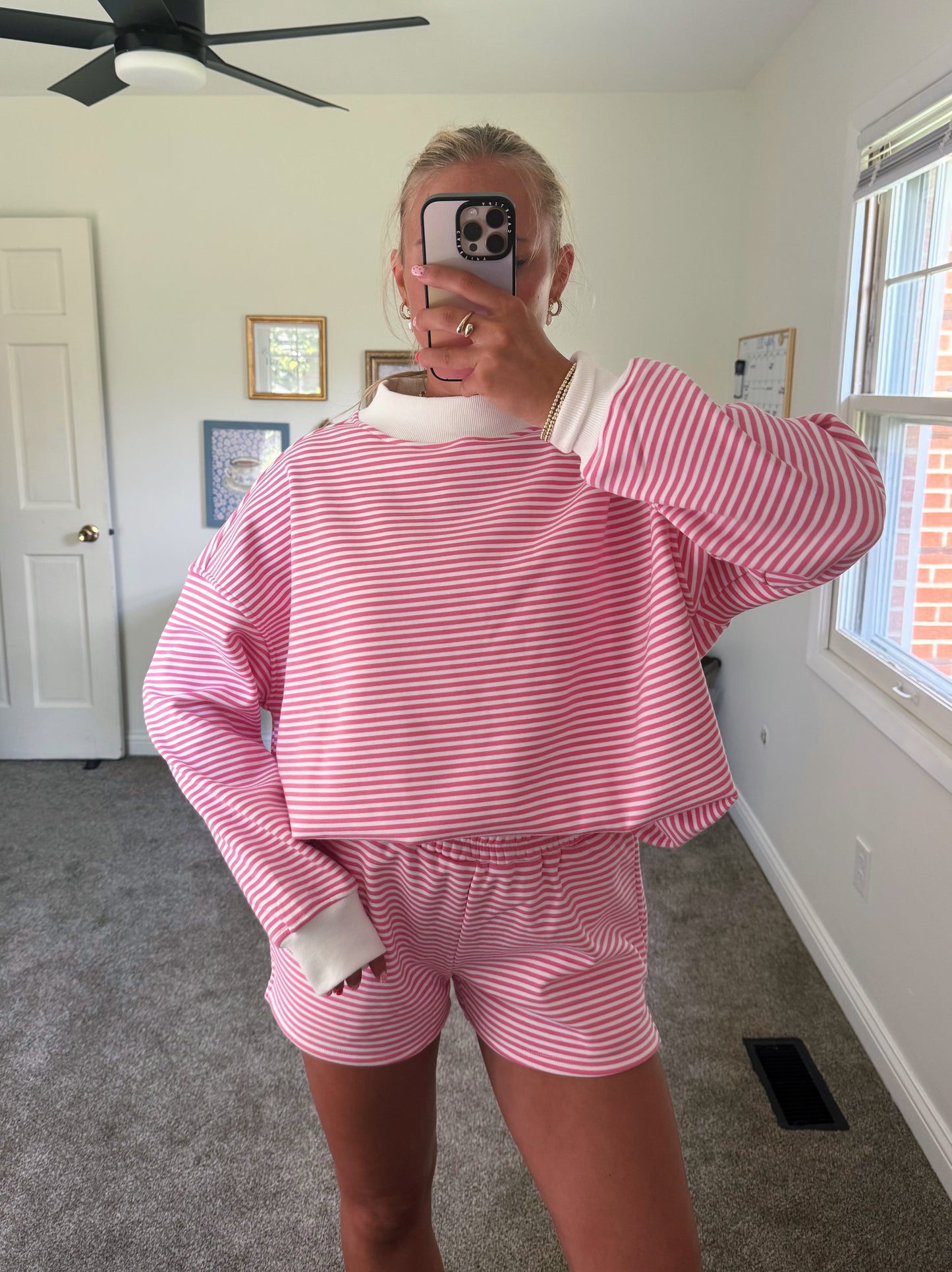 Pink Clouds Mockneck Sweatshirt