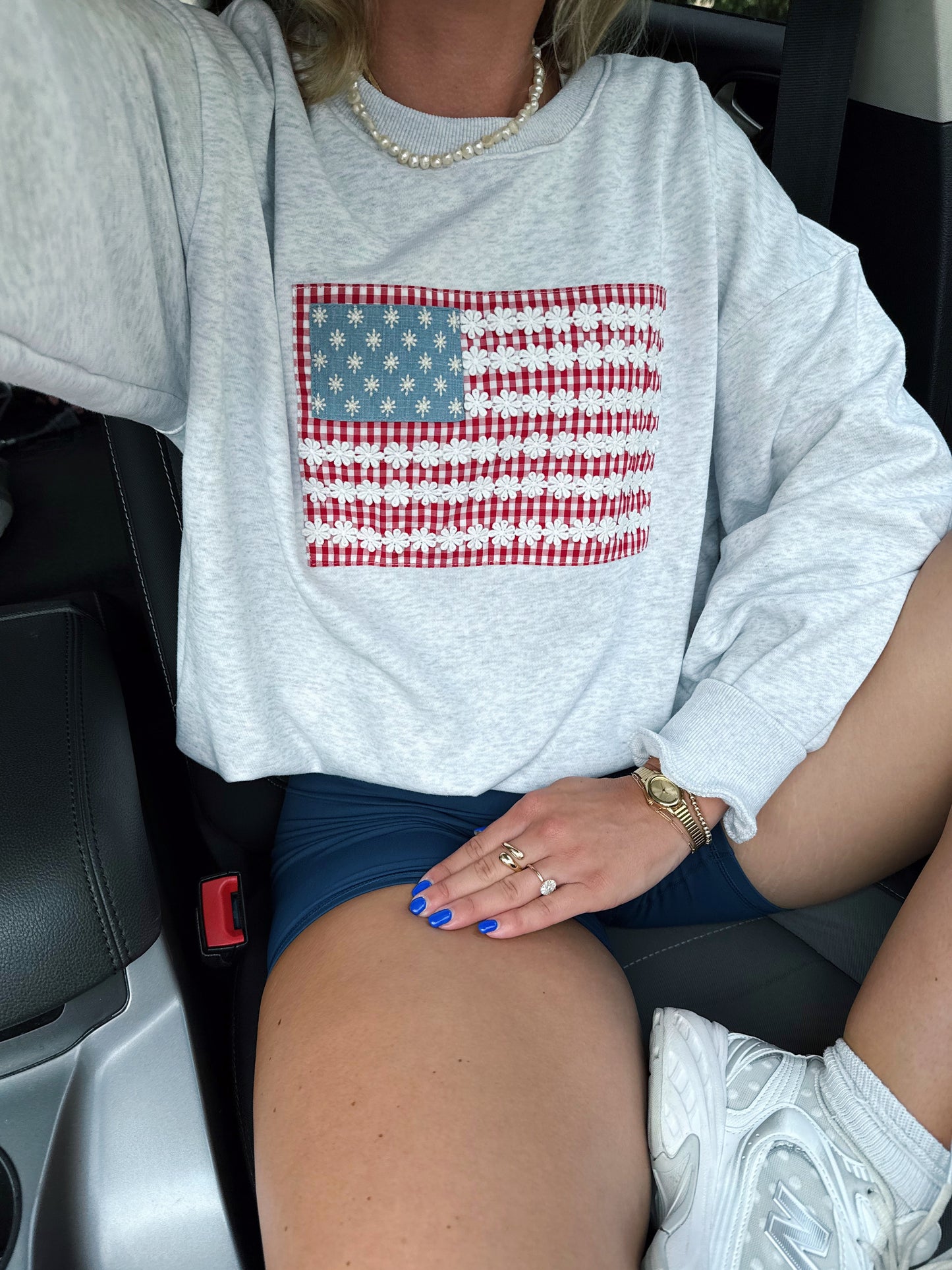 Stars & Stripes Patchwork Crewneck