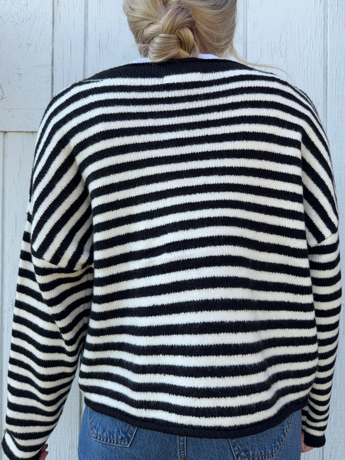 Striped Snowman Cardigan