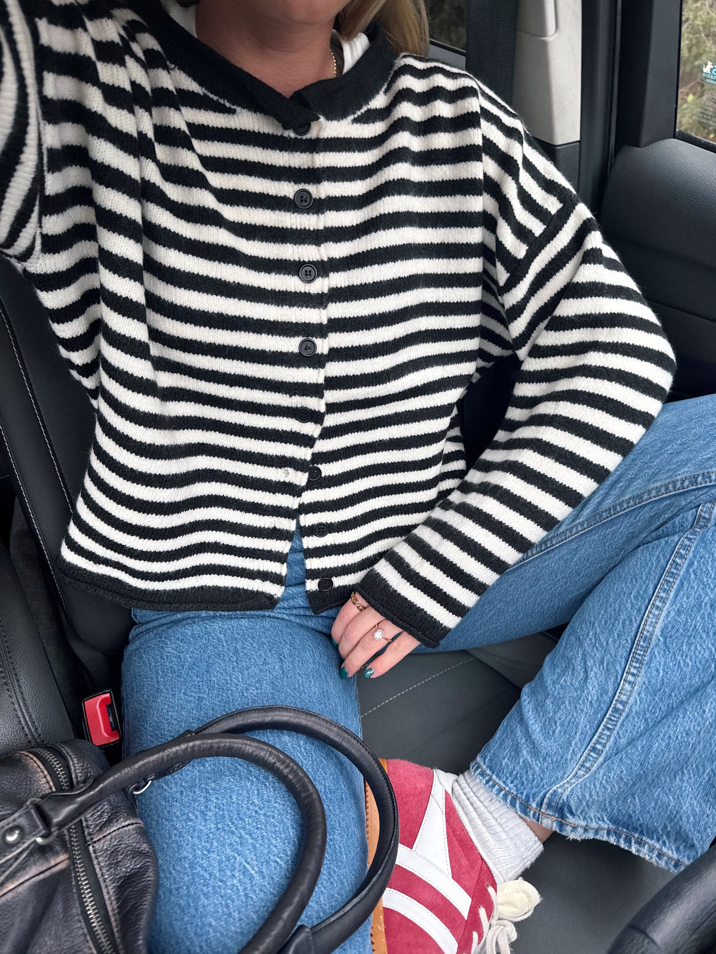 Striped Snowman Cardigan