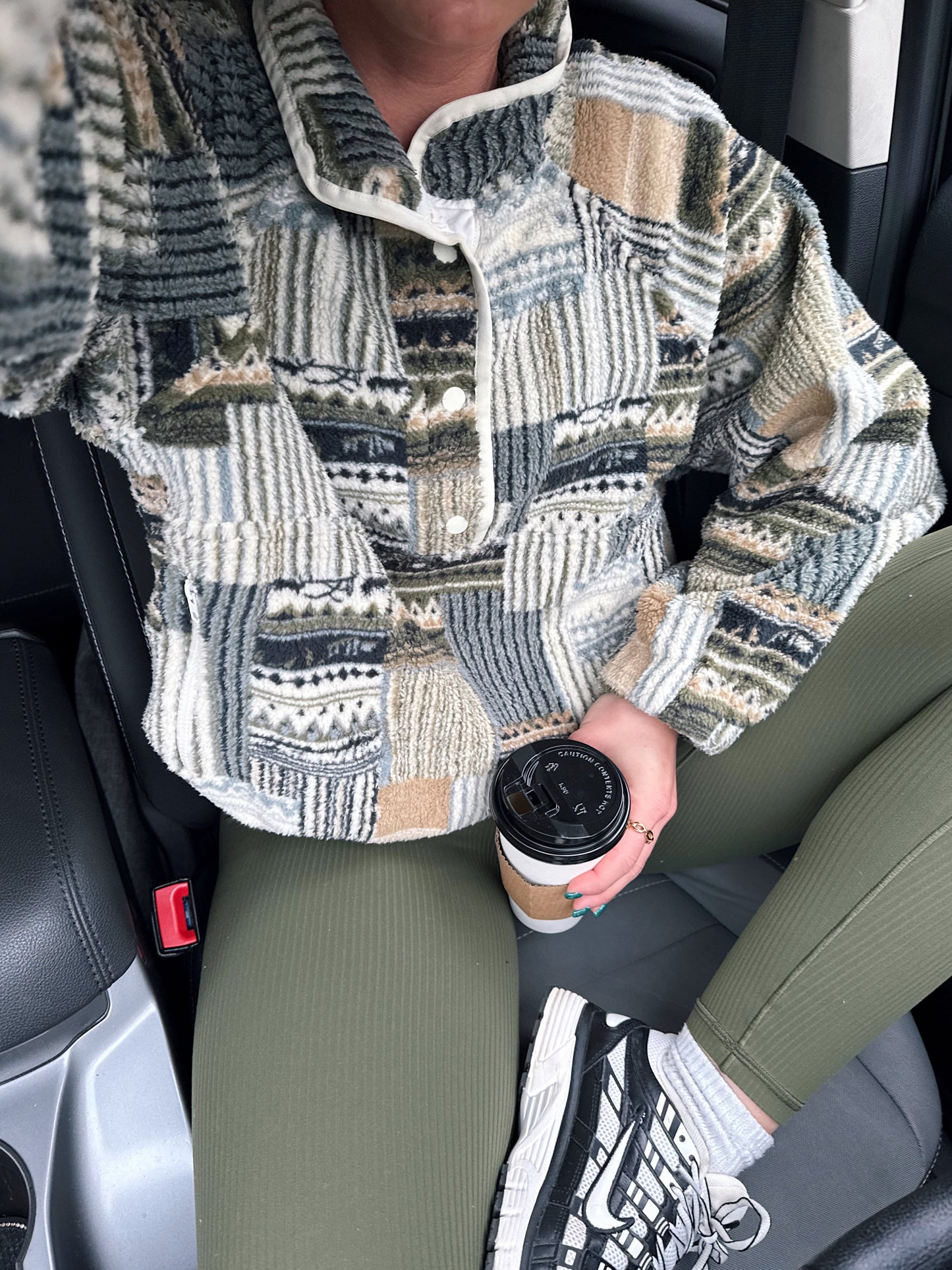 Olive Patchwork Fleece
