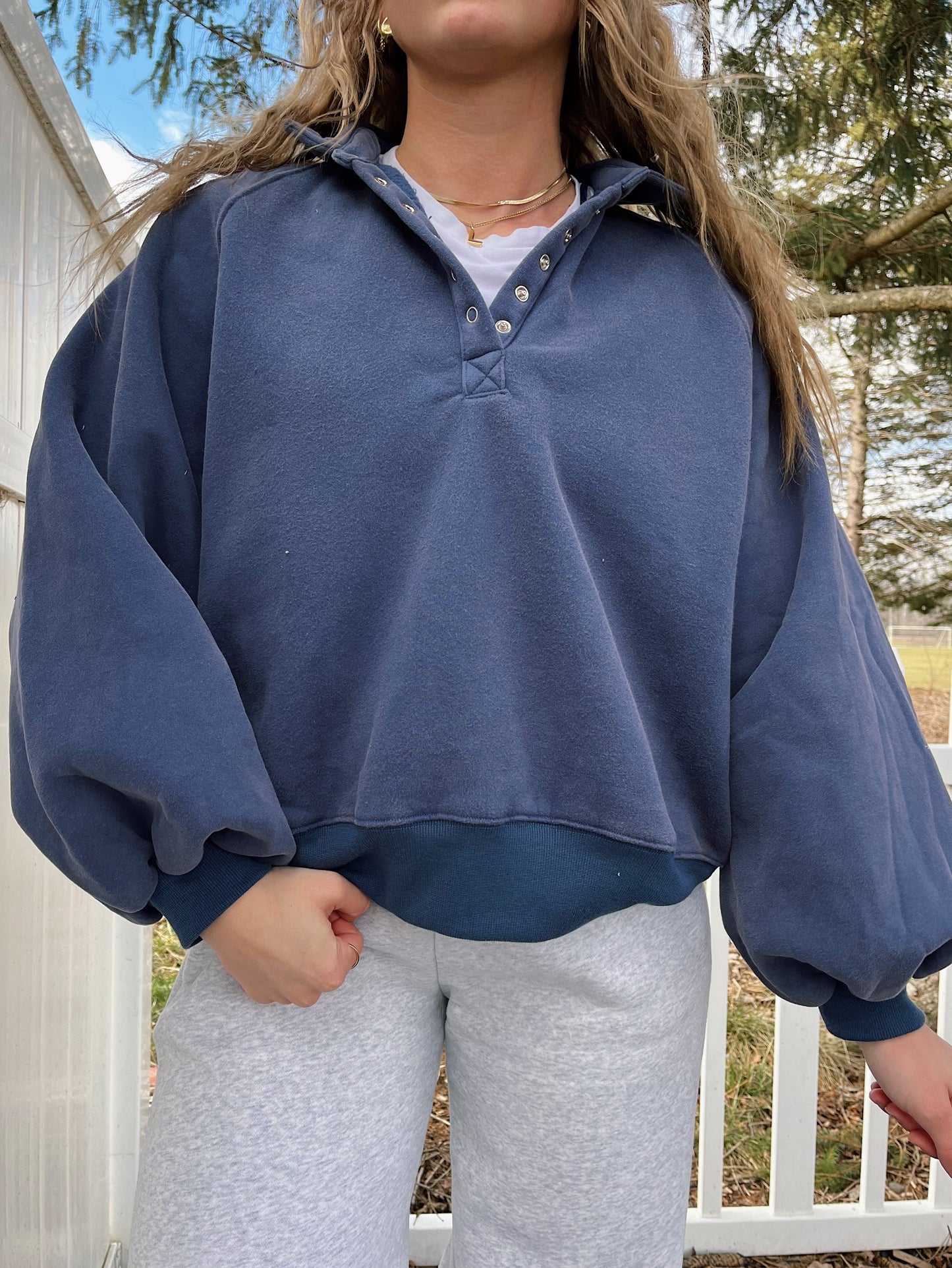 Blueberry Snap Sweatshirt