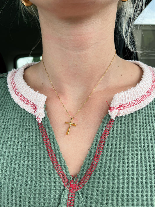 Dainty Gold Cross Necklace