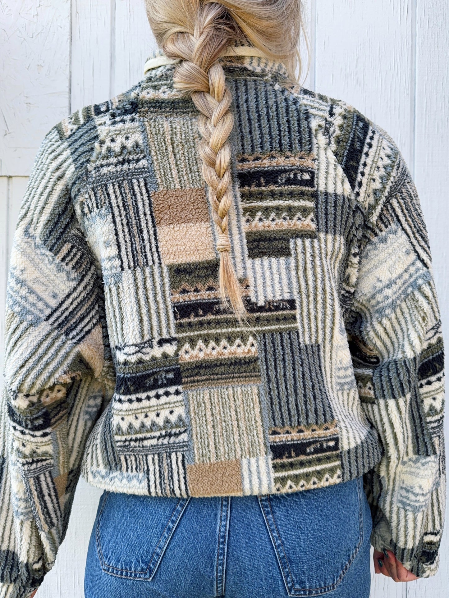 Olive Patchwork Fleece