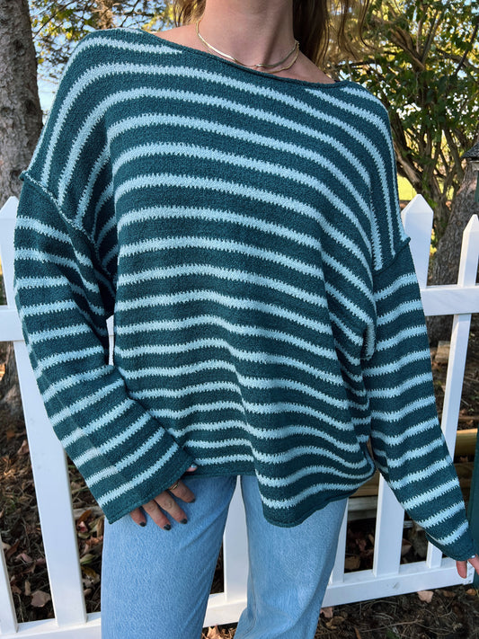 Frosted Forest Striped Sweater