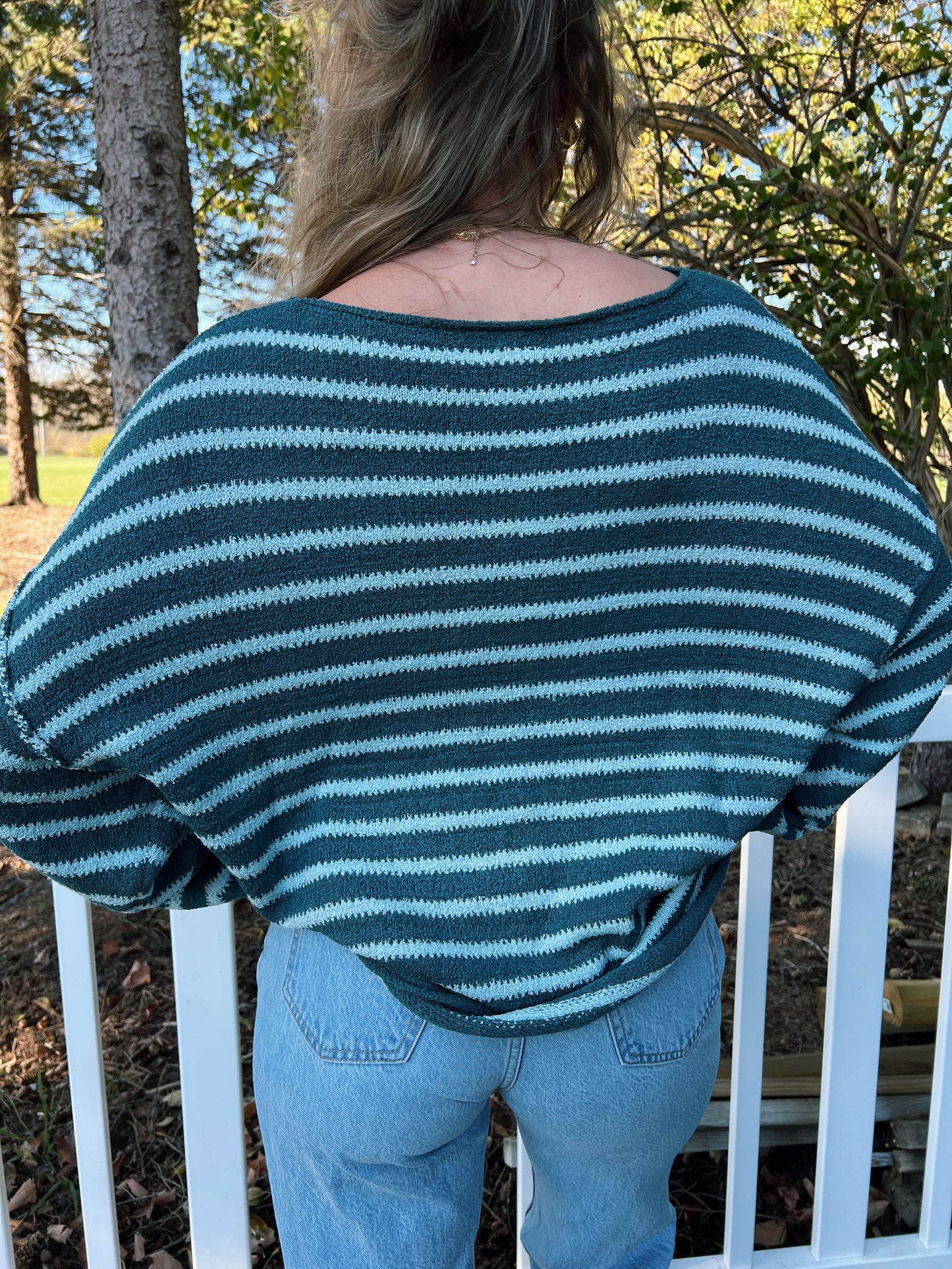 Frosted Forest Striped Sweater