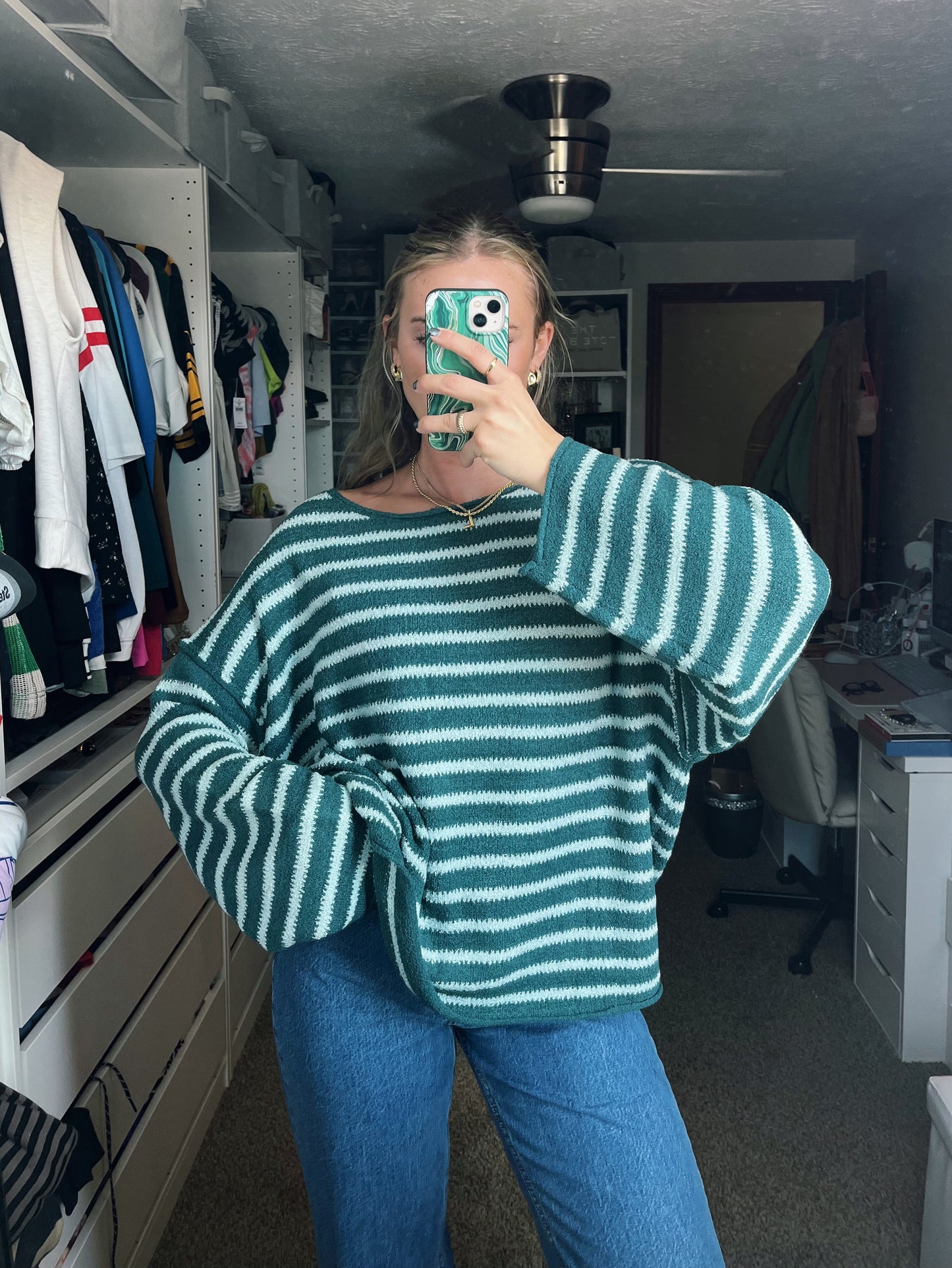 Frosted Forest Striped Sweater