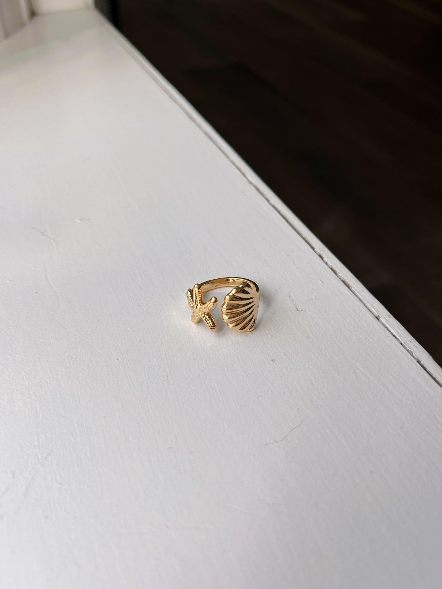 RESTOCK! Golden Seashell Adjustable Ring