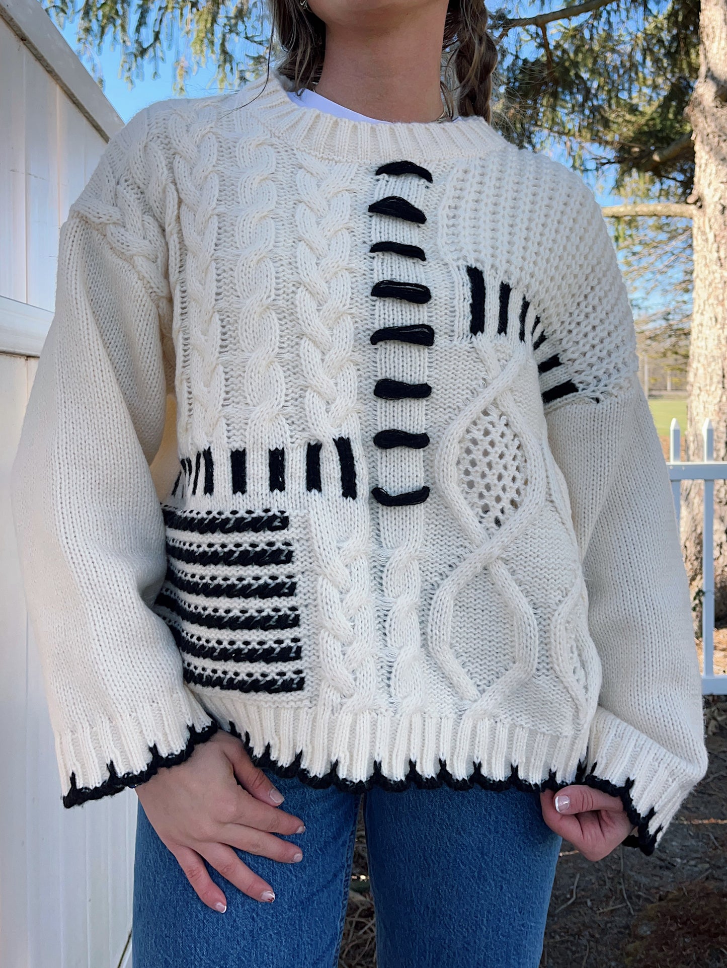 Winter Frost Cable Sweater