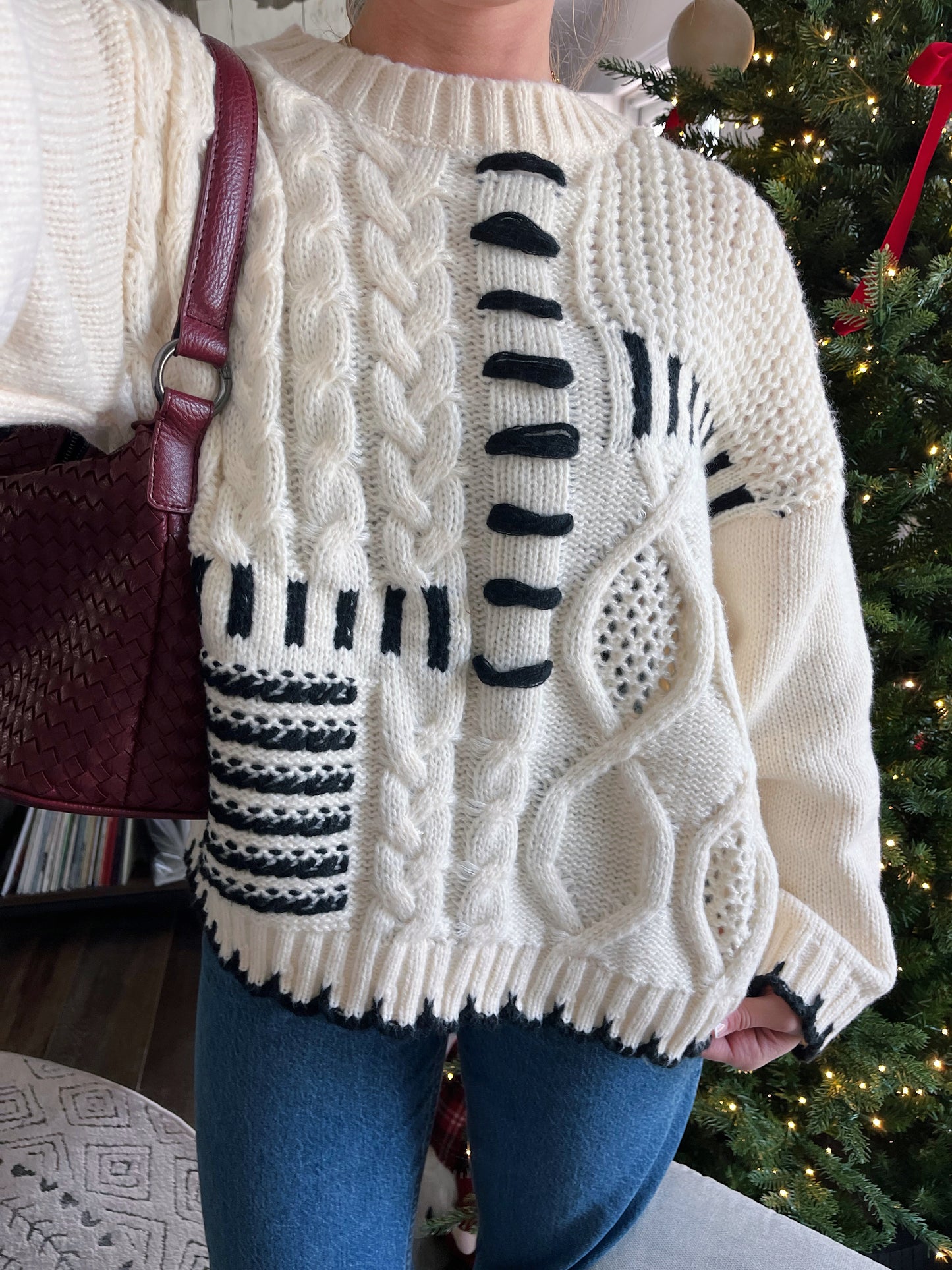 Winter Frost Cable Sweater