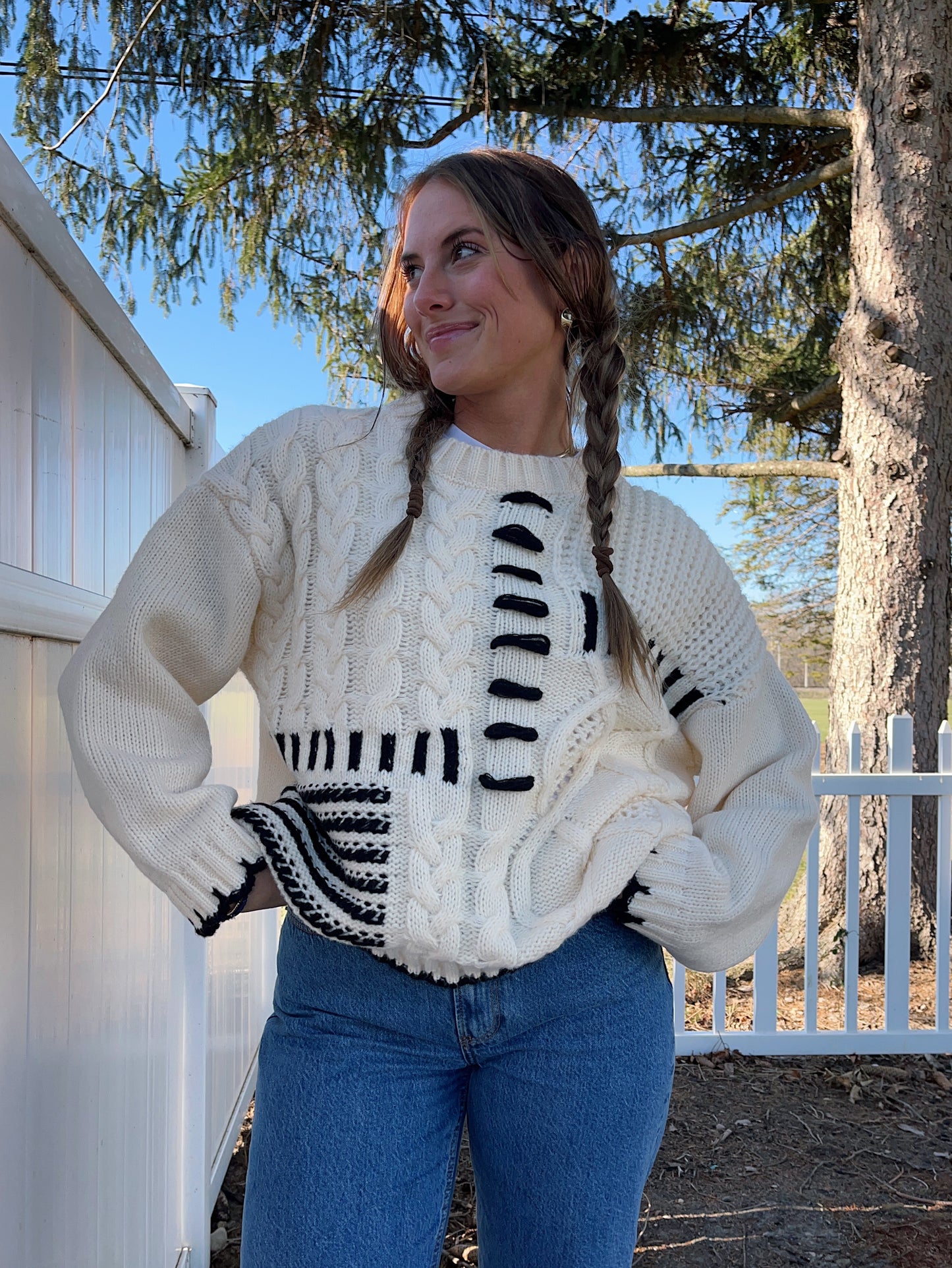 Winter Frost Cable Sweater