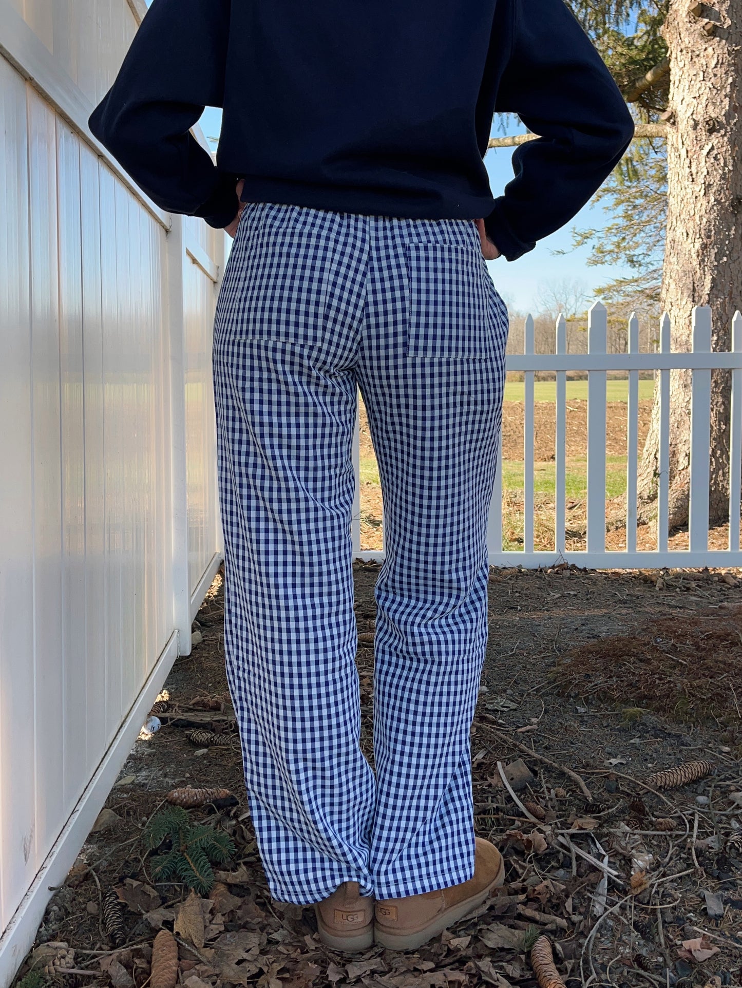 Navy Gingham PJ Pants