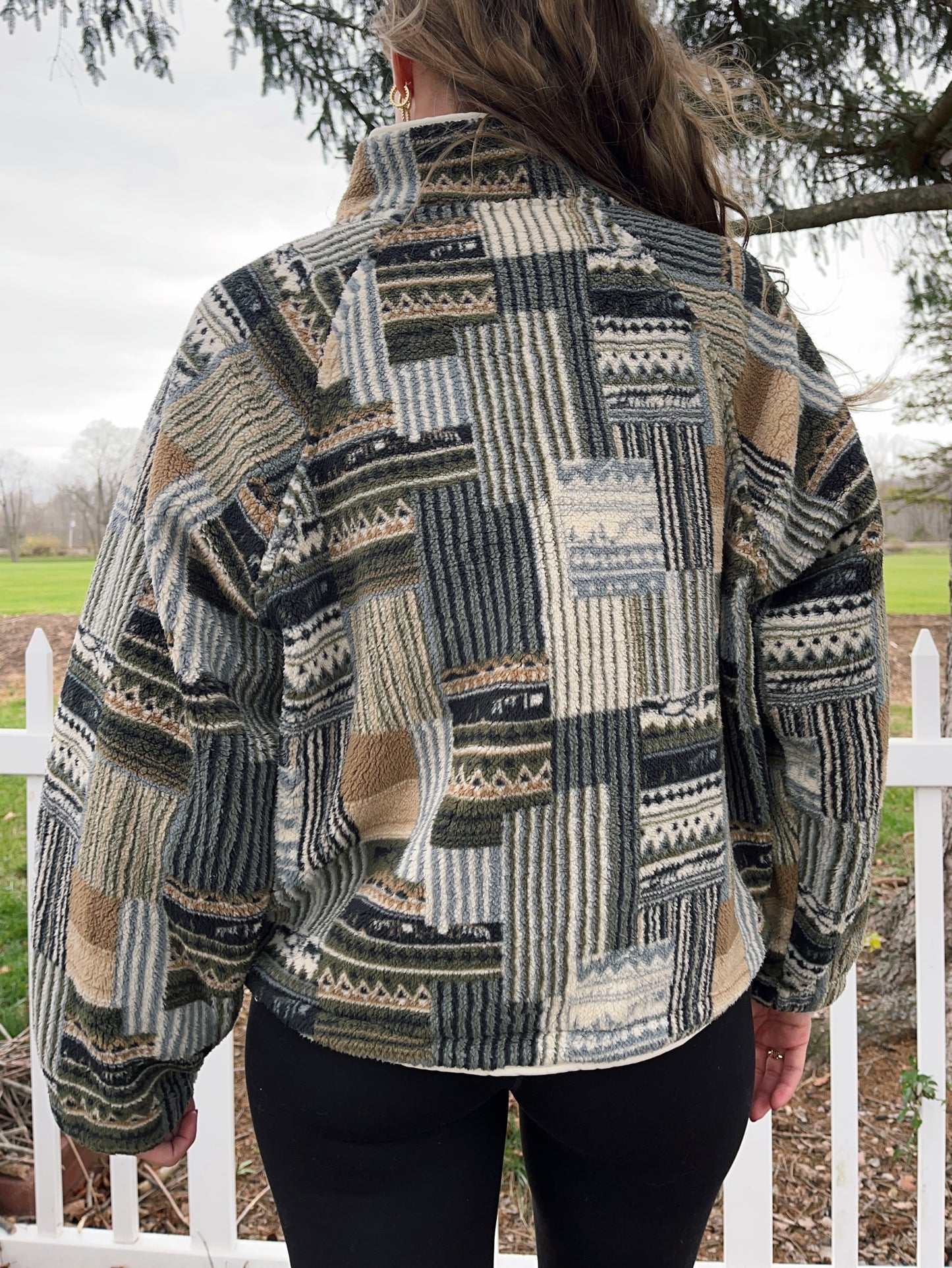 Olive Patchwork Fleece