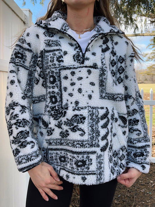 Paisley Panda Sherpa