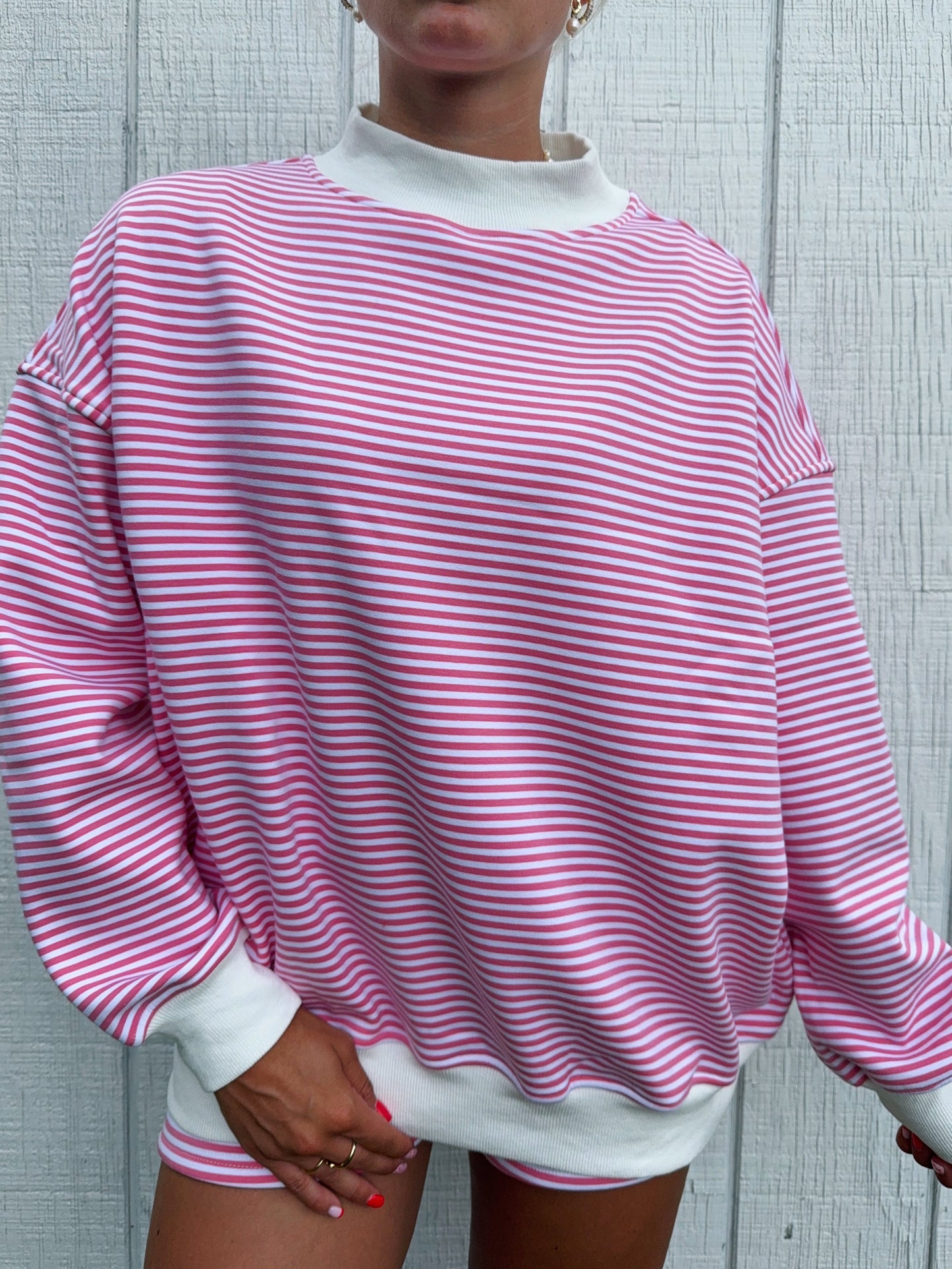 Pink Clouds Mockneck Sweatshirt
