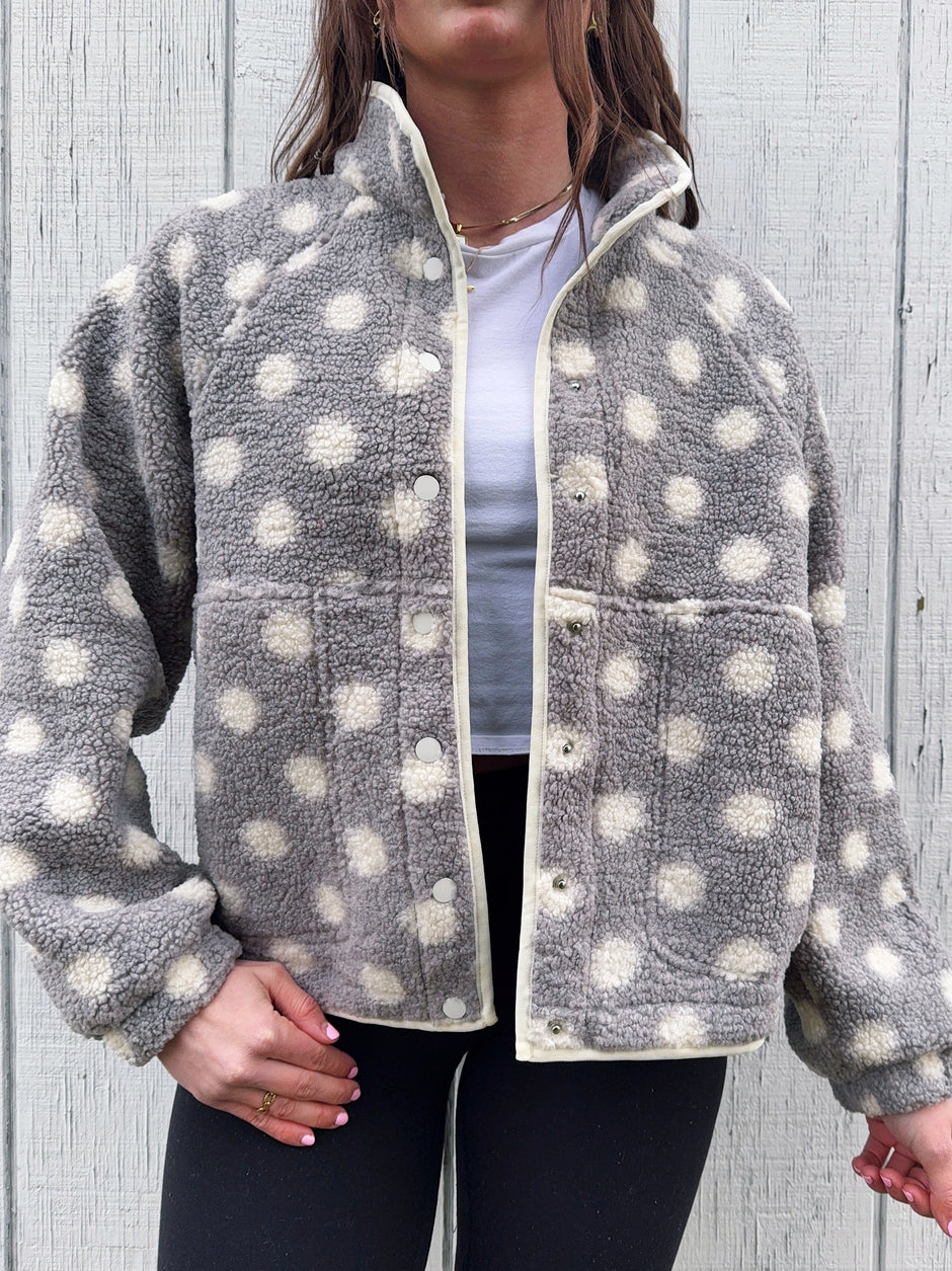 Darling Polka Dot Fleece Lined Sweatshirt