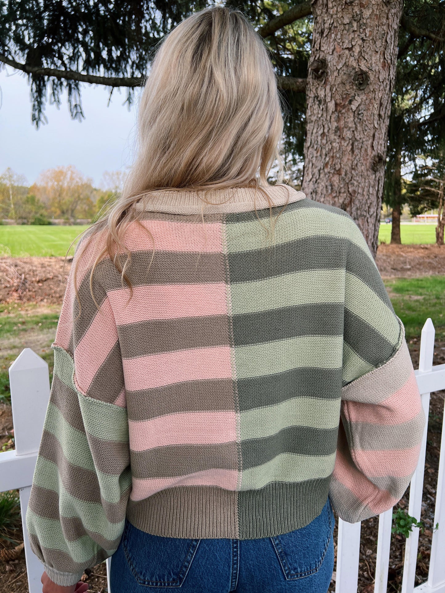 Sage & Stripes Sweater