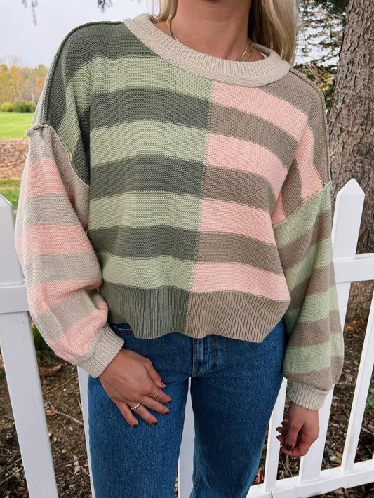 Sage & Stripes Sweater