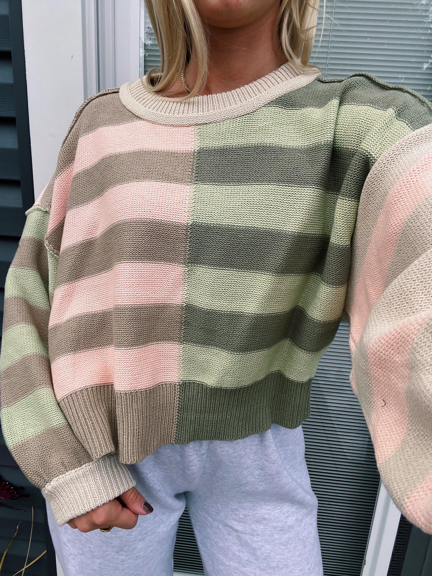 Sage & Stripes Sweater