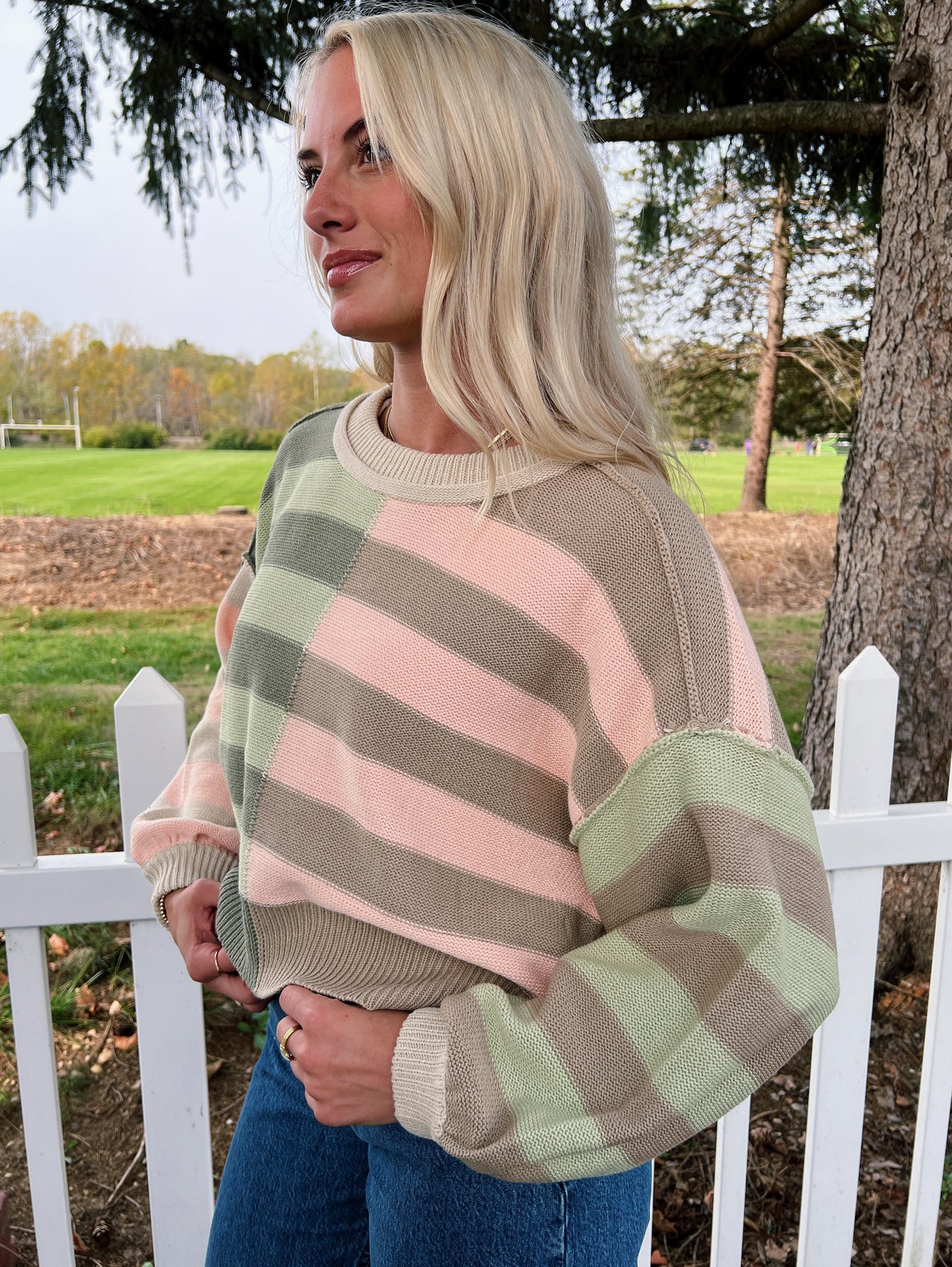 Sage & Stripes Sweater