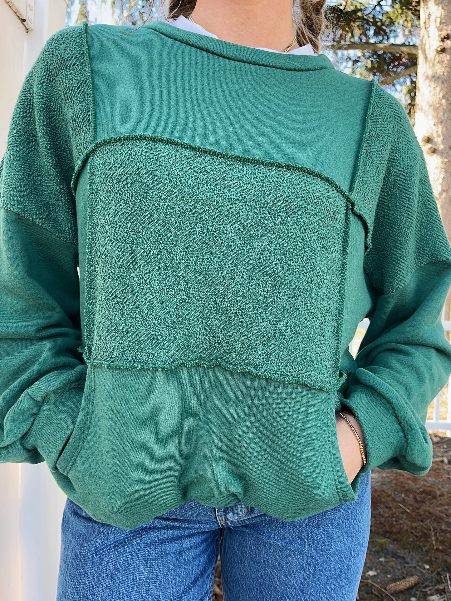 Spruce Patchwork Terry Top