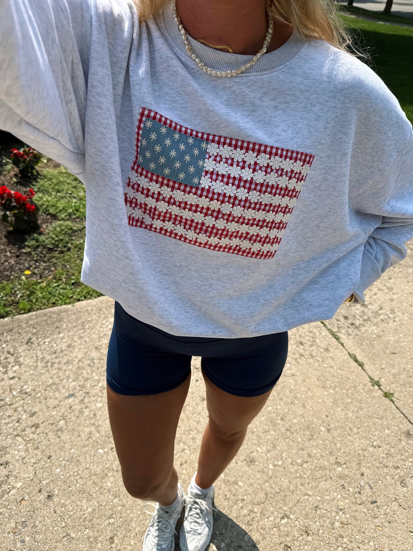 Stars & Stripes Patchwork Crewneck