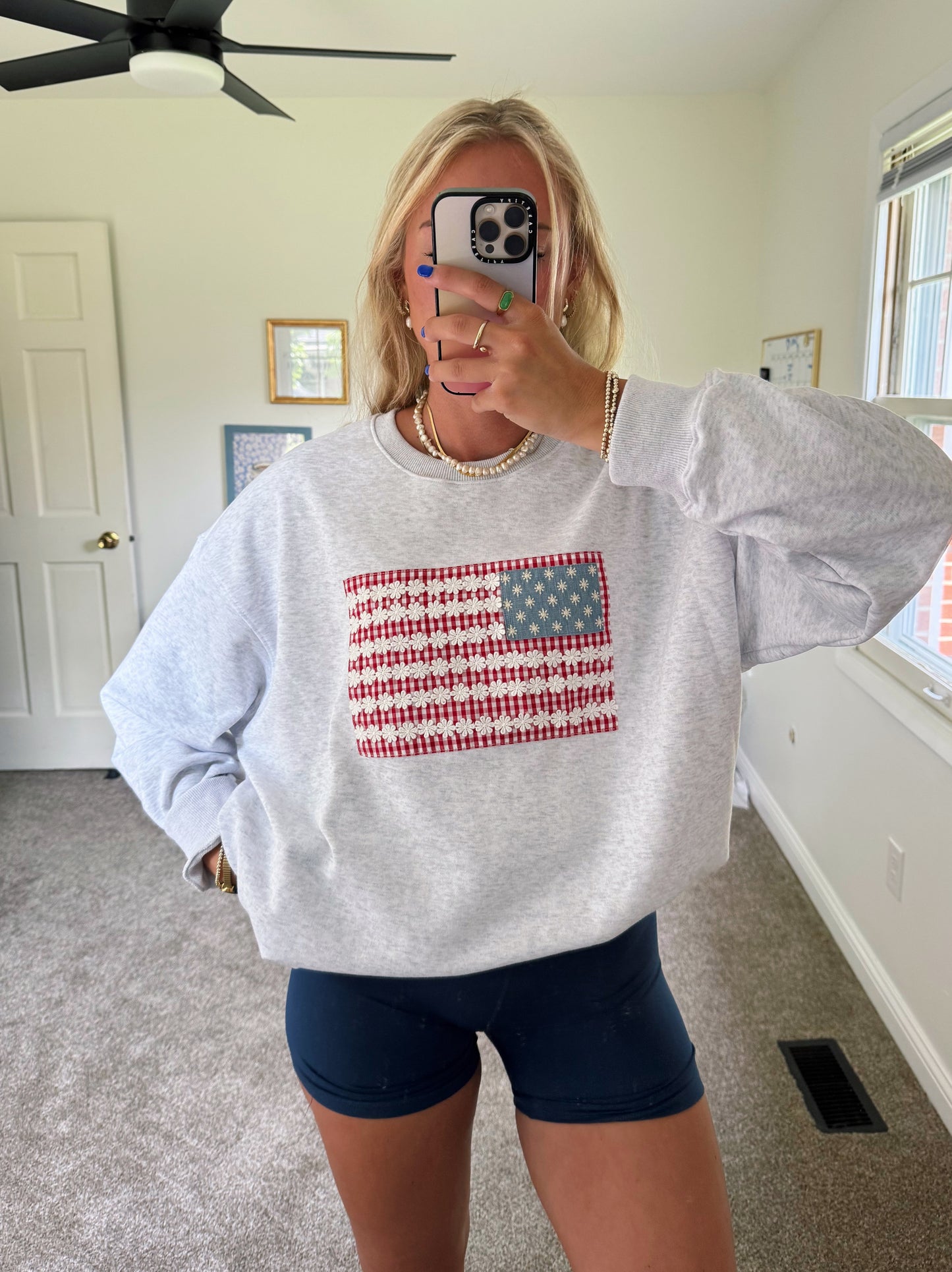 Stars & Stripes Patchwork Crewneck