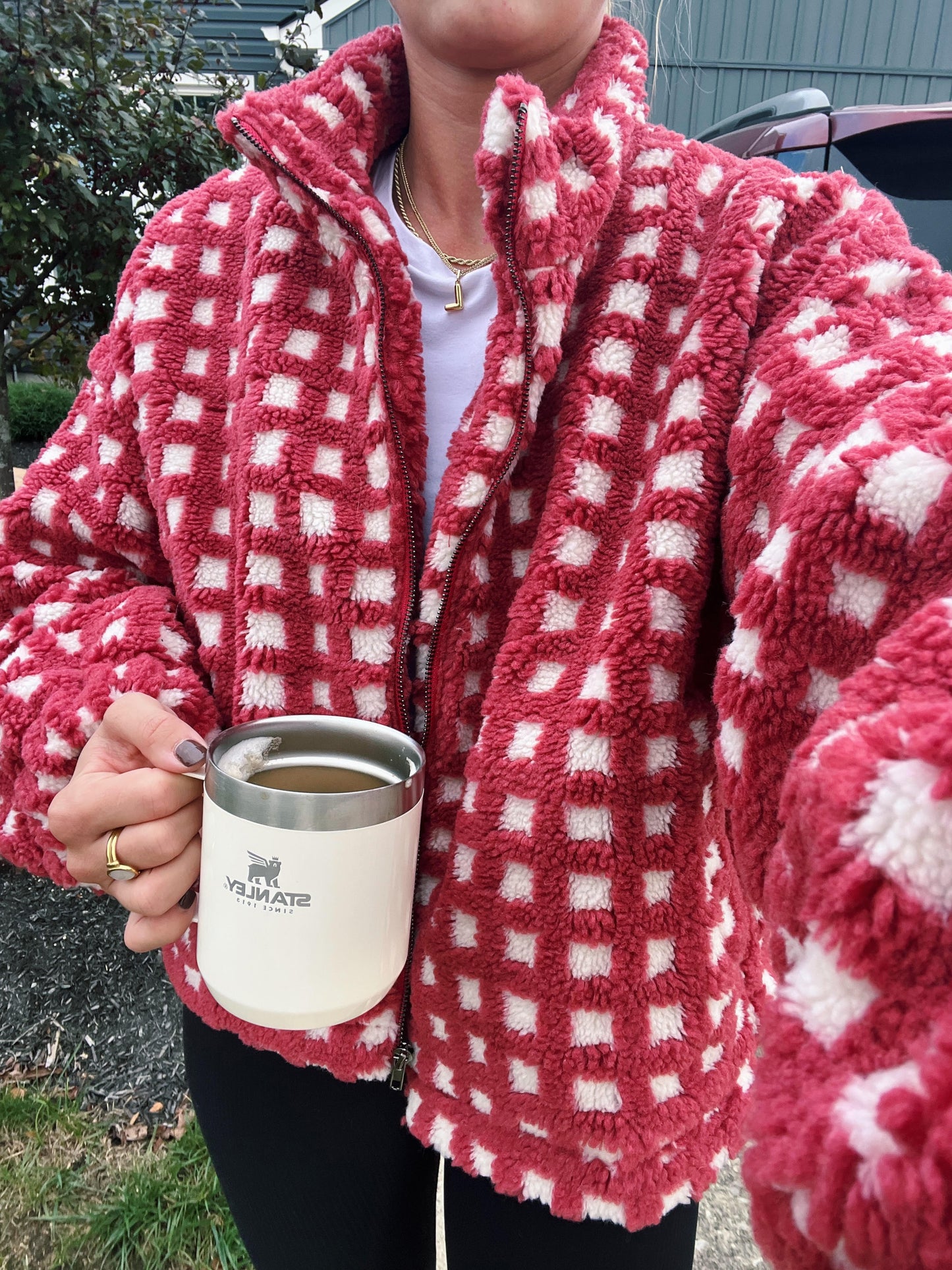 Vintage Cherry Check Sherpa