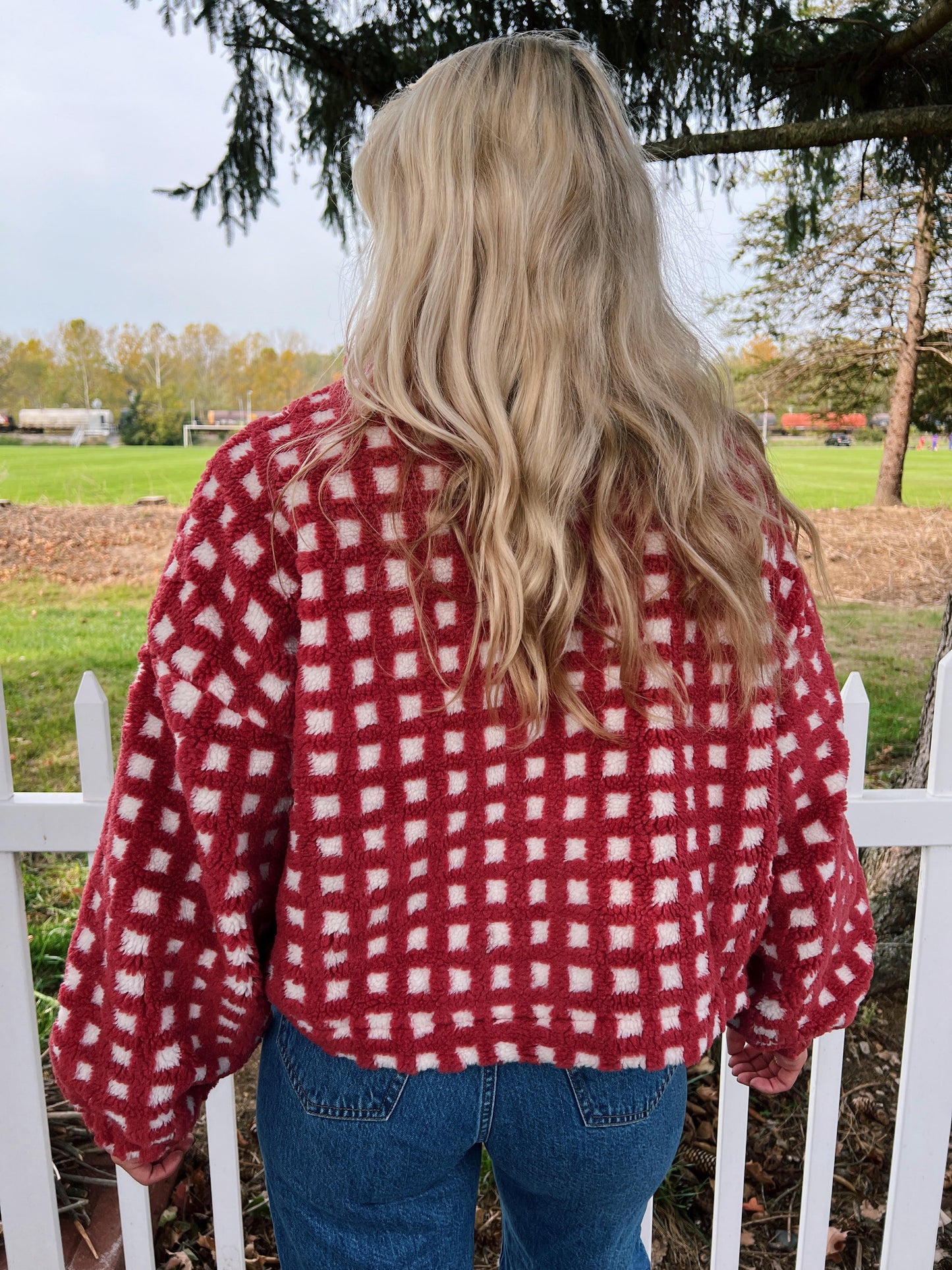 Vintage Cherry Check Sherpa