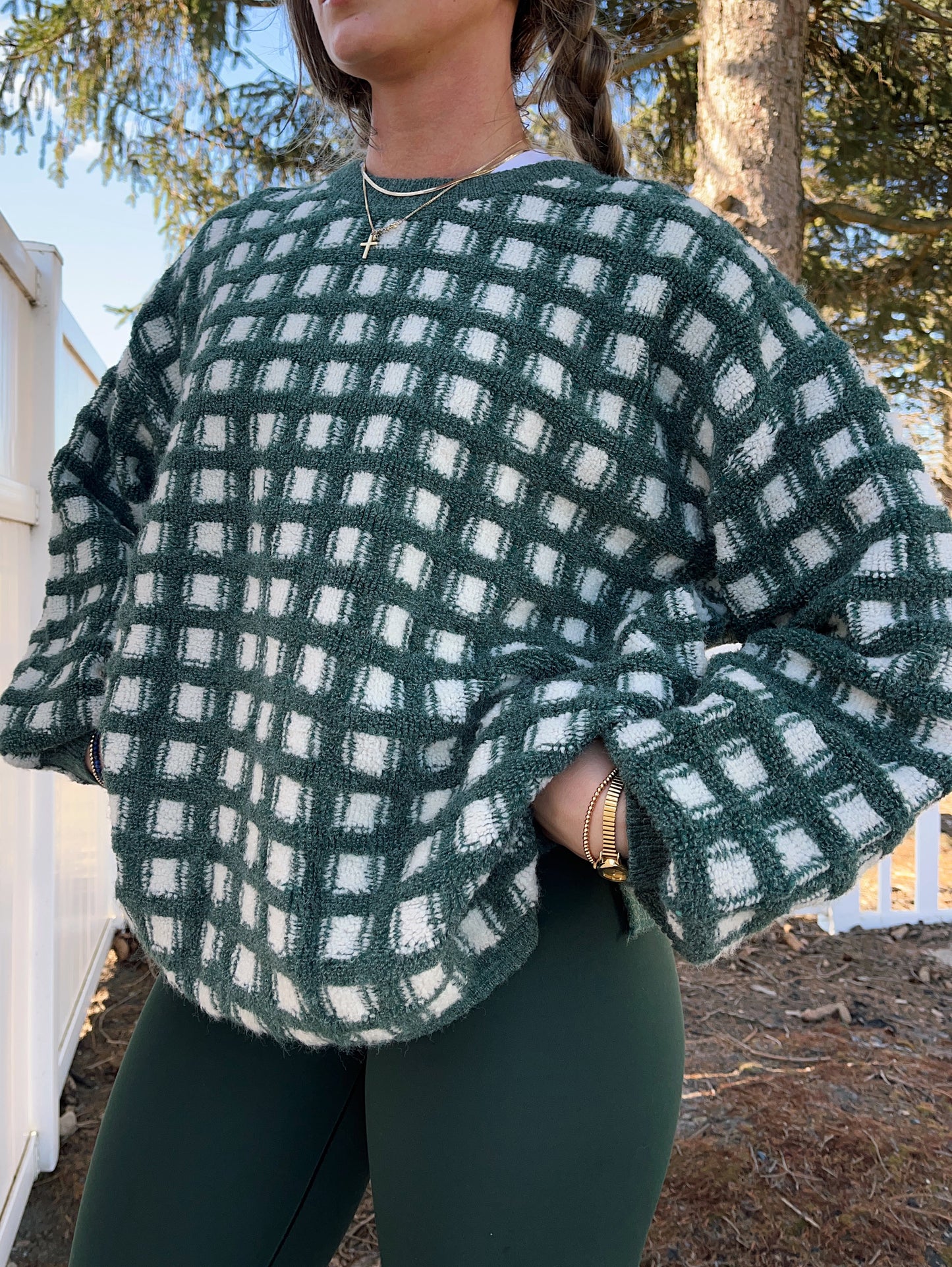 Vintage Cozy Check Sweater