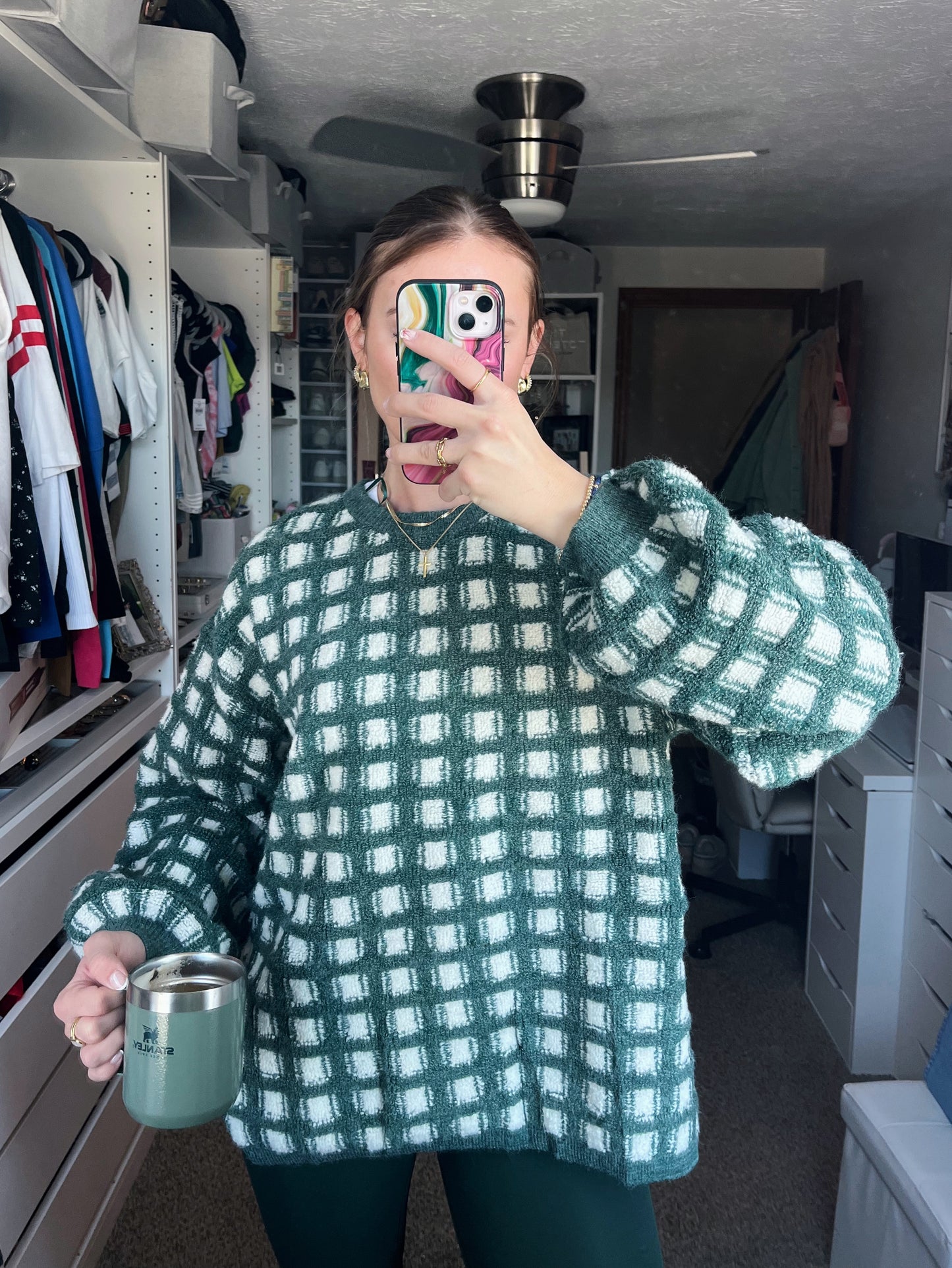 Vintage Cozy Check Sweater